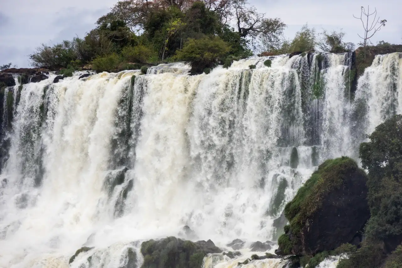 Cascadas de Iguazú vistas de cerca, con la selva alrededor